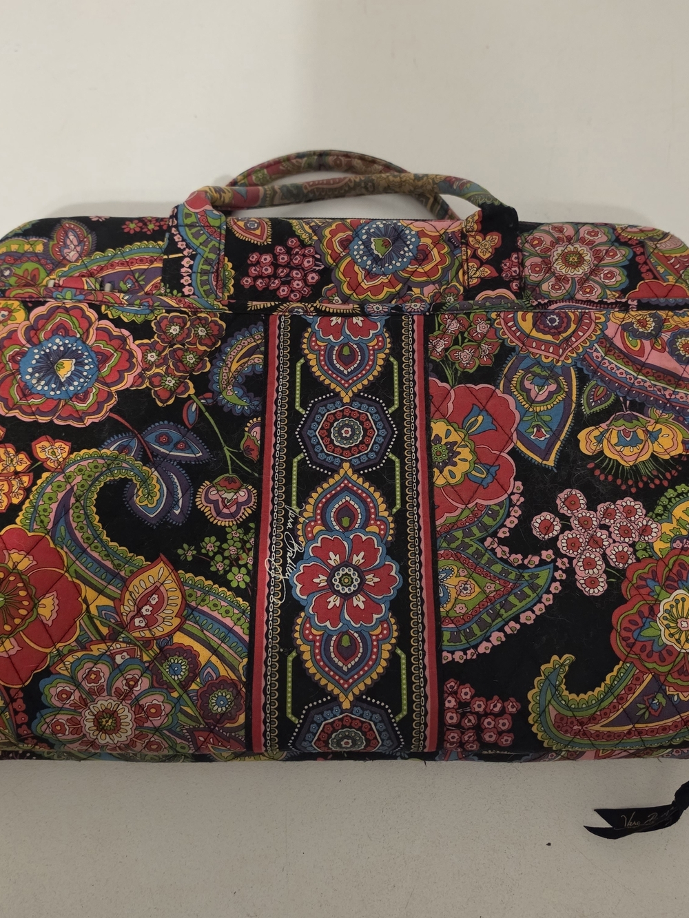 Vera Bradley Black Multicolor Quilted Paisley Travel Laptop Case - Picture 4 of 5
